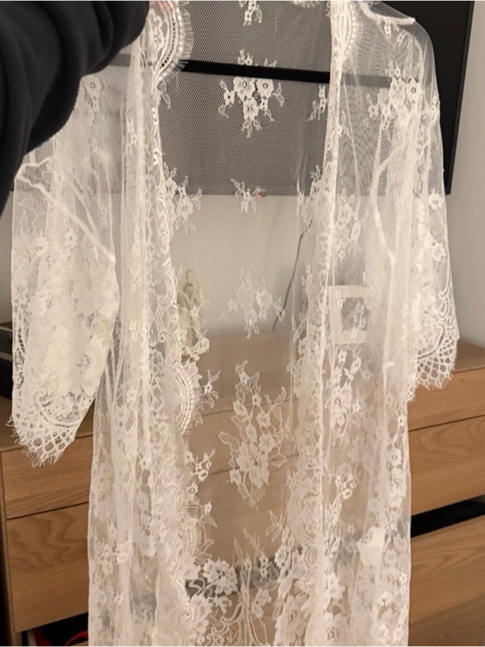 Sheer White Lace Robe - Elegant Women's Intimates